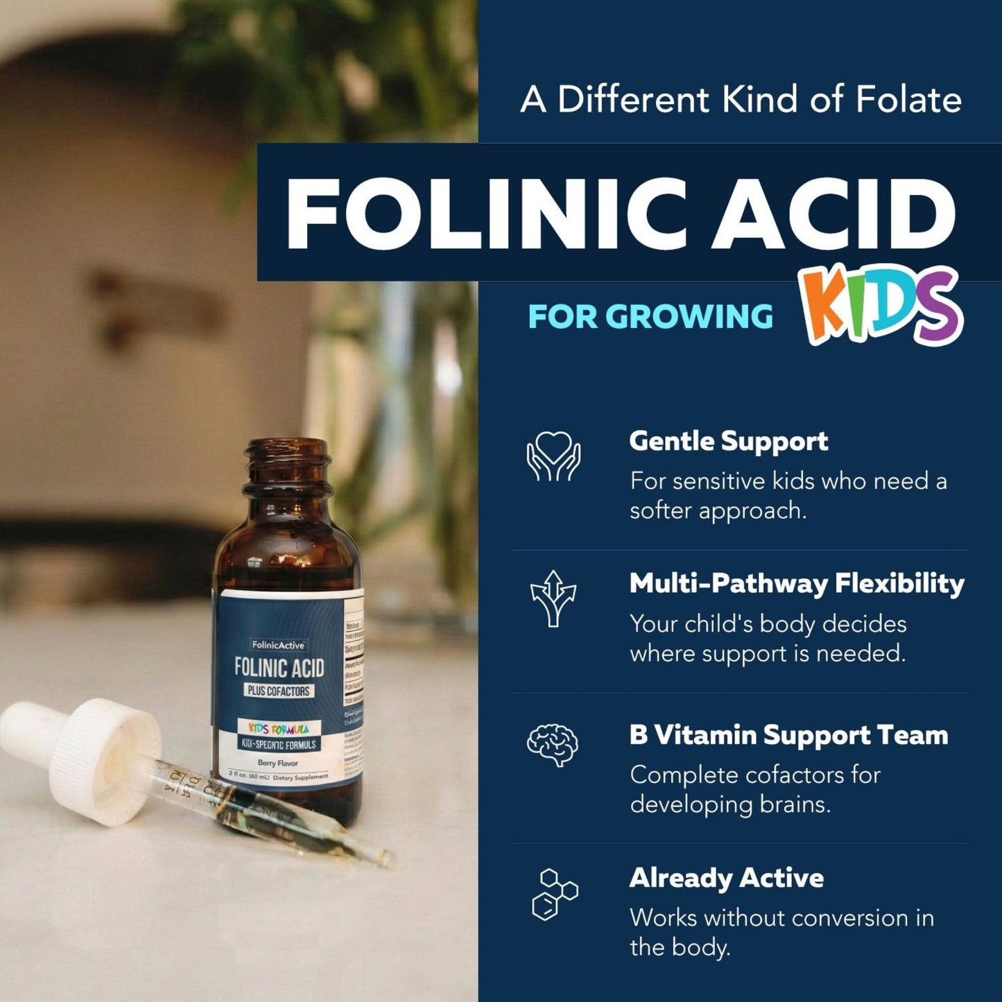 FolinicActive™ Kids Folinic Acid + B12 Drops