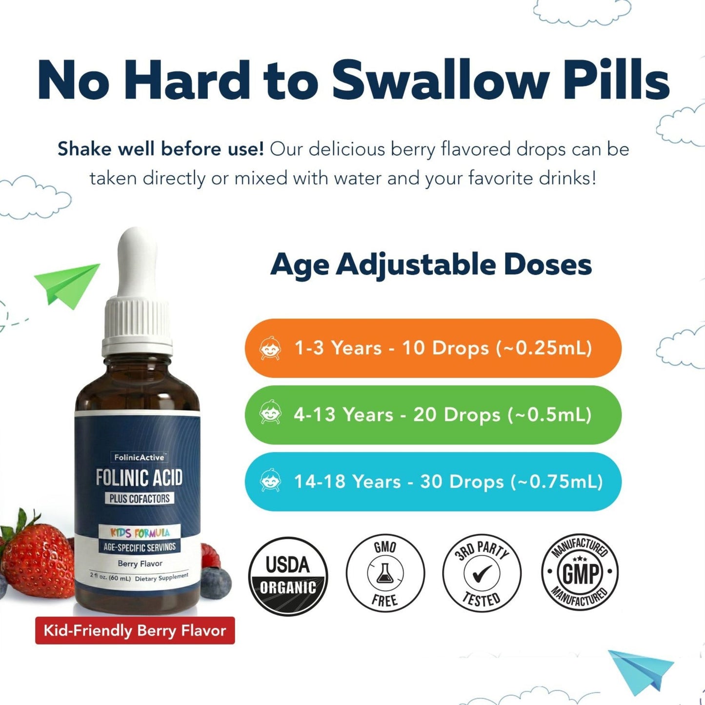 FolinicActive™ Kids Folinic Acid + B12 Drops