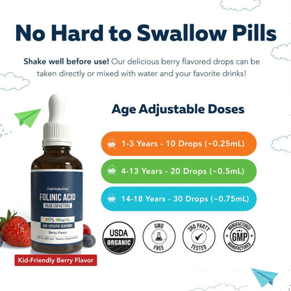 FolinicActive™ Kids Folinic Acid + B12 Drops