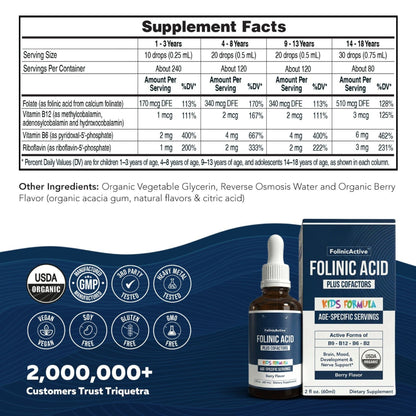 FolinicActive™ Kids Folinic Acid + B12 Drops