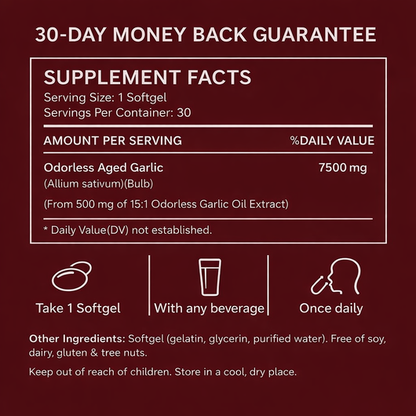 Odorless Aged Garlic Extract — Heart & Cholesterol Support Softgels