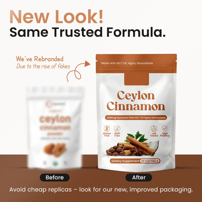 Ceylon Cinnamon 7200mg Equivalent with MCT Oil