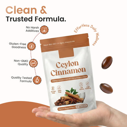 Ceylon Cinnamon 7200mg Equivalent with MCT Oil