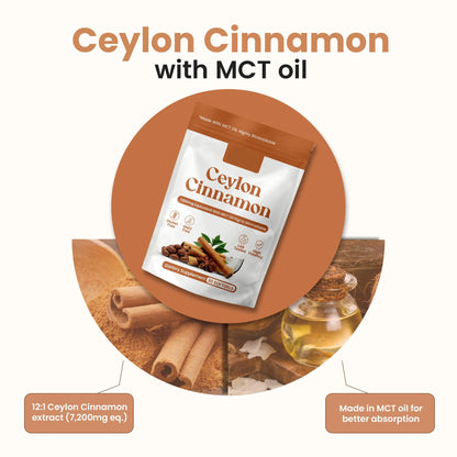 Ceylon Cinnamon 7200mg Equivalent with MCT Oil